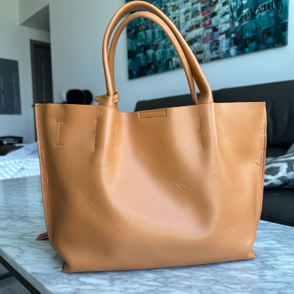 Colab co-lab brown tan purse tote satchel bag - Picture 2 of 4